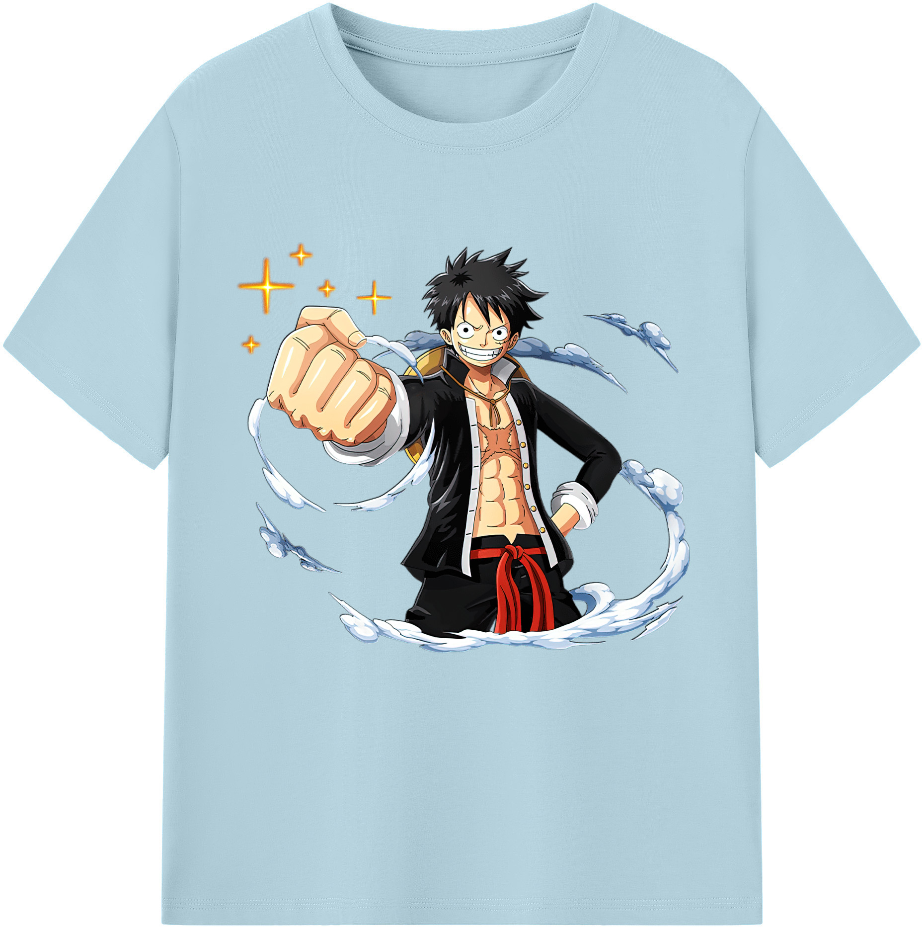 ワンピース モンキー・D・ルフィ ONE PIECE Monkey D. Luffy 綿100％半袖Tシャツ（フロントプリント）